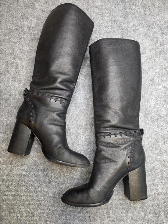 Tory Burch Shoes - Tory Burch Contraire Block Heel Leather Boot Black Size 9